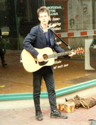 Pete busking